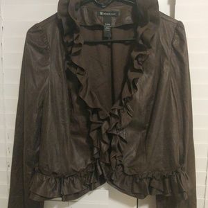 INC ruffle collar blazer